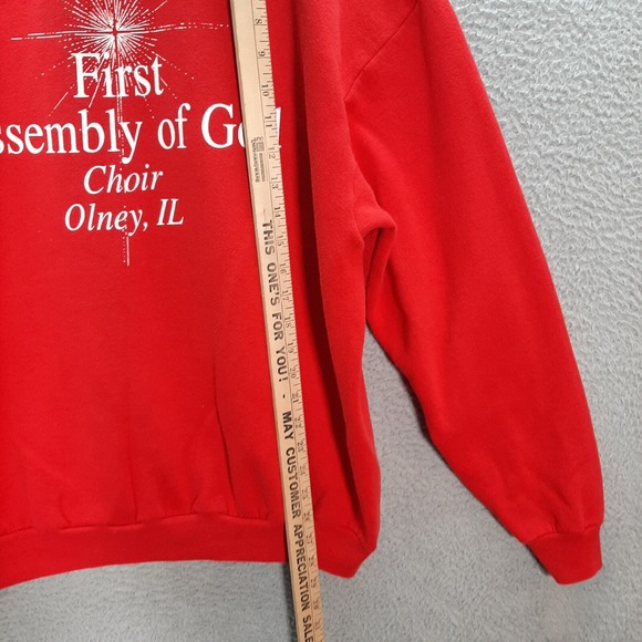 Vintage Jesus Sweatshirt Adult Extra Large Red Crewneck Religious 1990s Y2K - Picture 4 of 6